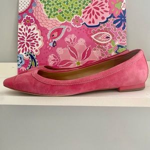 Pink suede Talbots flats, excellent condition